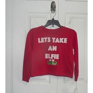 C&C California Kids "Lets Take An Elfie" Graphic Sweatshirt in Red M 7/8 $28